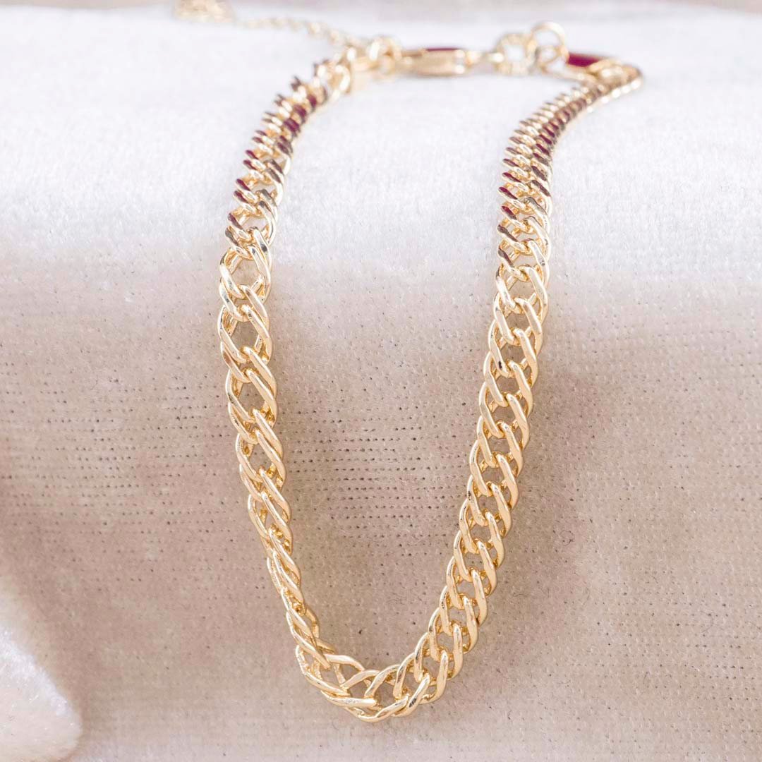 PULSERA TEJIDO DOBLE ROMBO 3.5mm - 18cm + EXT