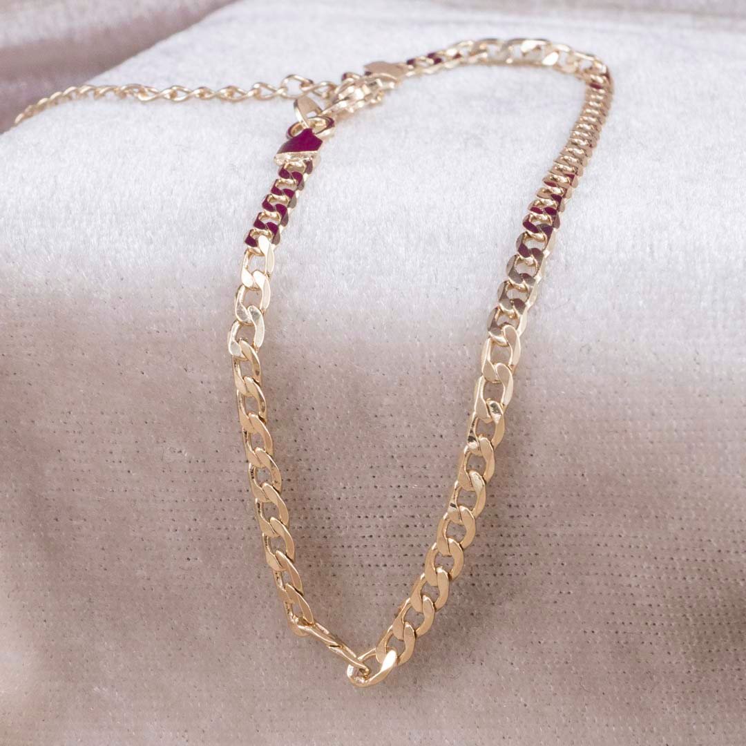 PULSERA CUBANA PLANA 2.5mm - 18cm + EXT