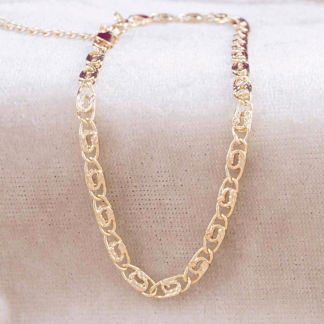 PULSERA CARACOL TALLADO 3mm - 18cm + EXT