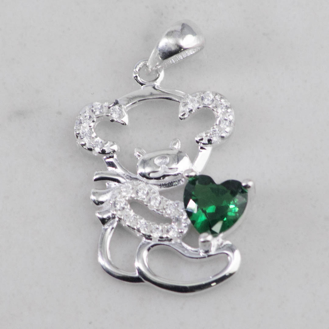 P26517 - DIJE OSO SENTADO CORAZON ESMERALDA DIJE OSO SENTADO CORAZON ESMERALDA