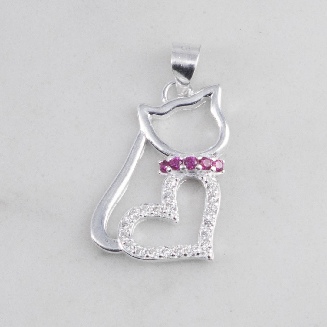 P27471 - DIJE GATO CORAZON CIRCONES DIJE GATO CORAZON CIRCONES