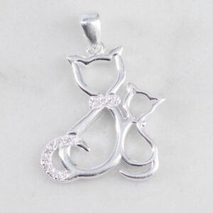 DIJE 2 GATOS SILUETA