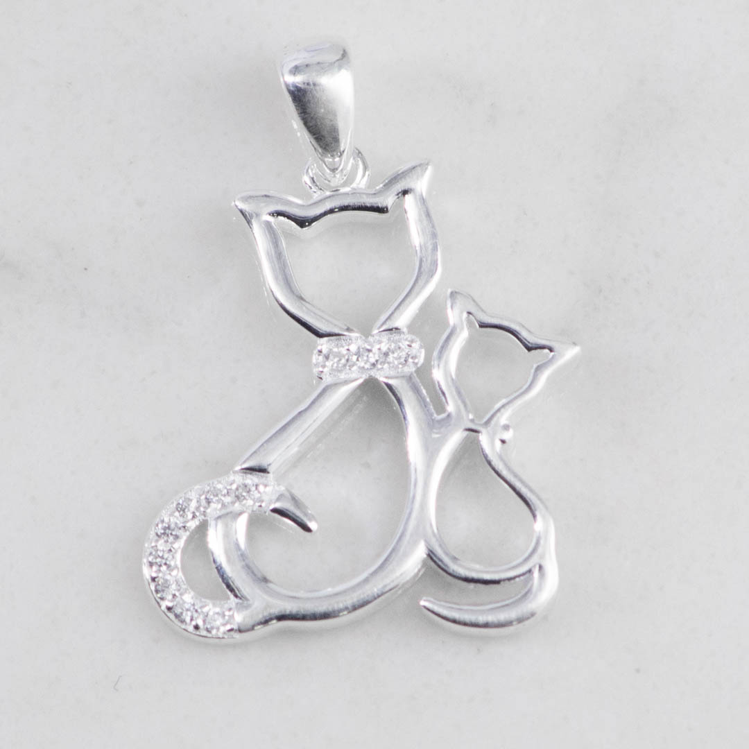 DIJE 2 GATOS SILUETA