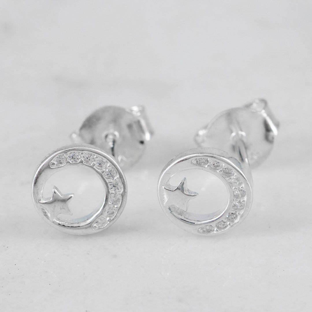 TOPO LUNA CIRCONES Y ESTRELLA