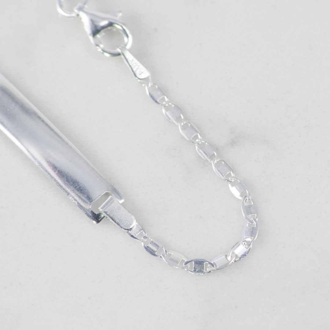 PULSERA PLACA ESCALERA PLANA 2MM-16CM