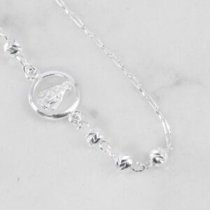 PULSERA MILAGROSA BALINES MARTILLADOS 4MM-19CM