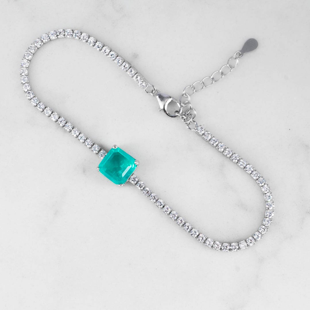 PULSERA TENNIS CIRCON CUADRADO 8MM