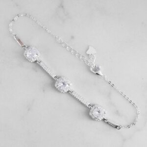 PULSERA JUEGO CIRCONES CUADRADOS X3