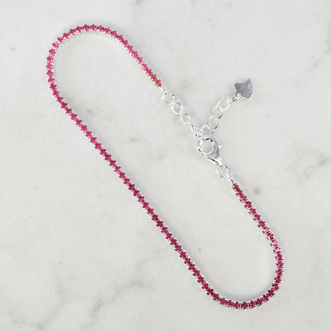 PULSERA TENNIS FUCSIA 2MM-17CM