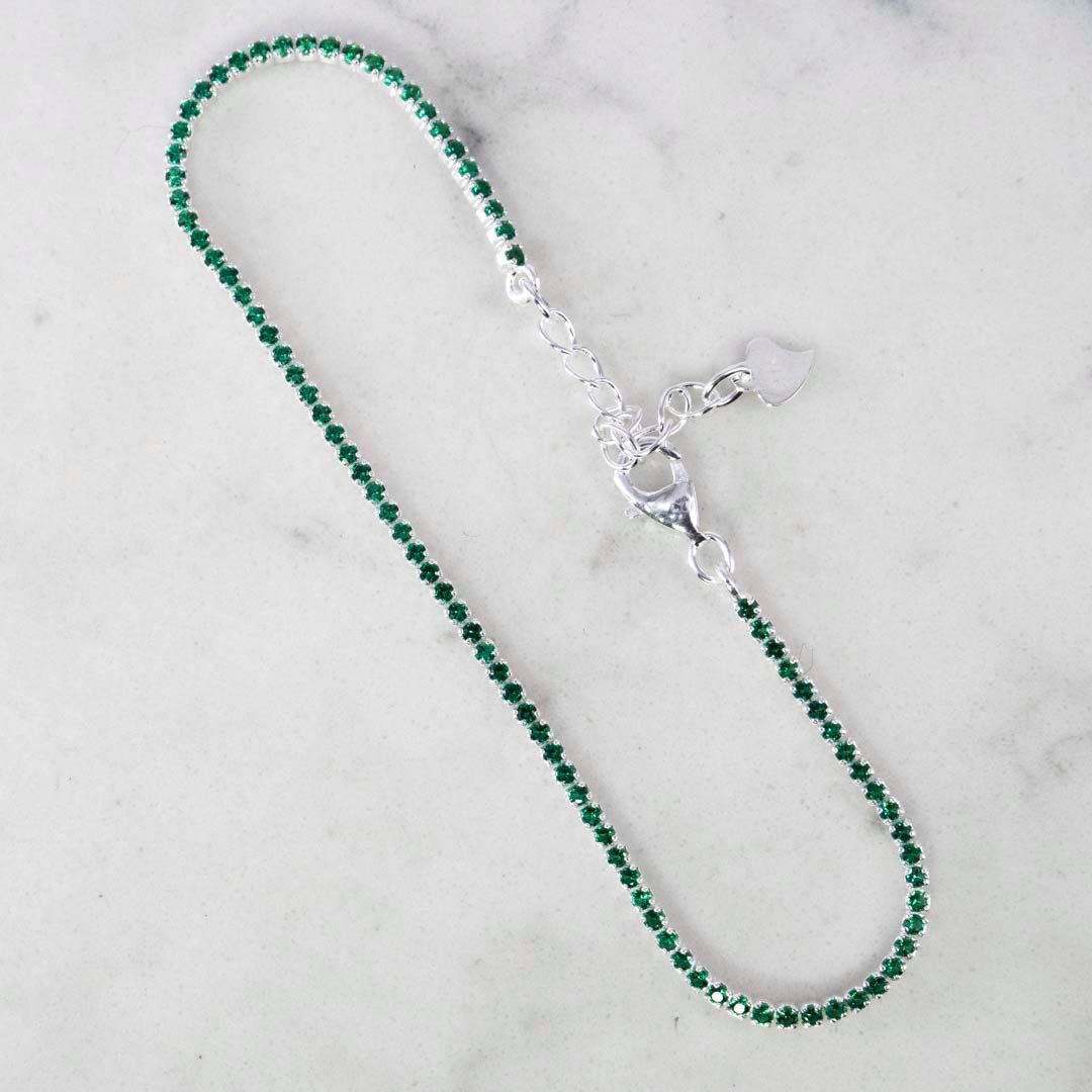 PULSERA TENNIS ESMERALDA 2MM-17CM