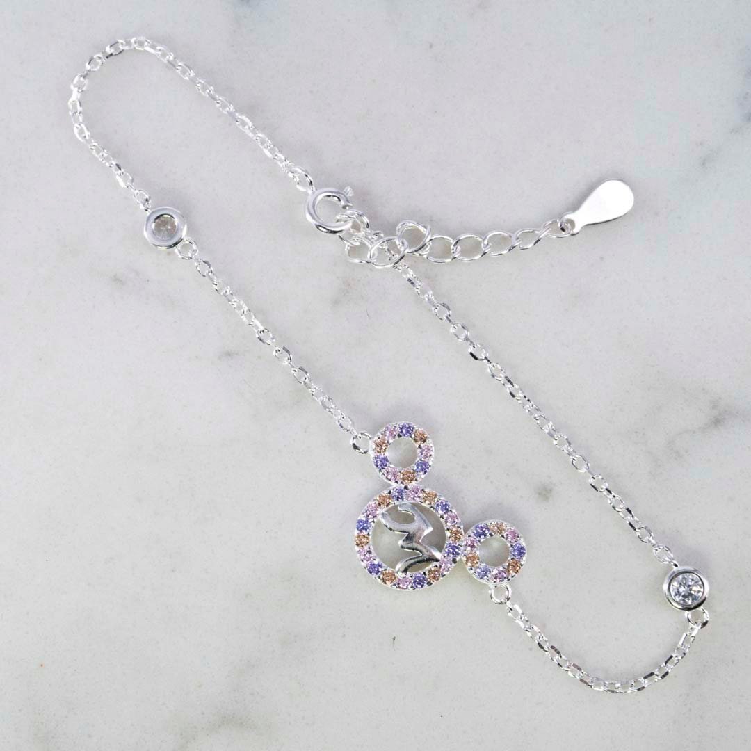 PULSERA SILUETA MICKEY CIRCONES COLORES 18CM