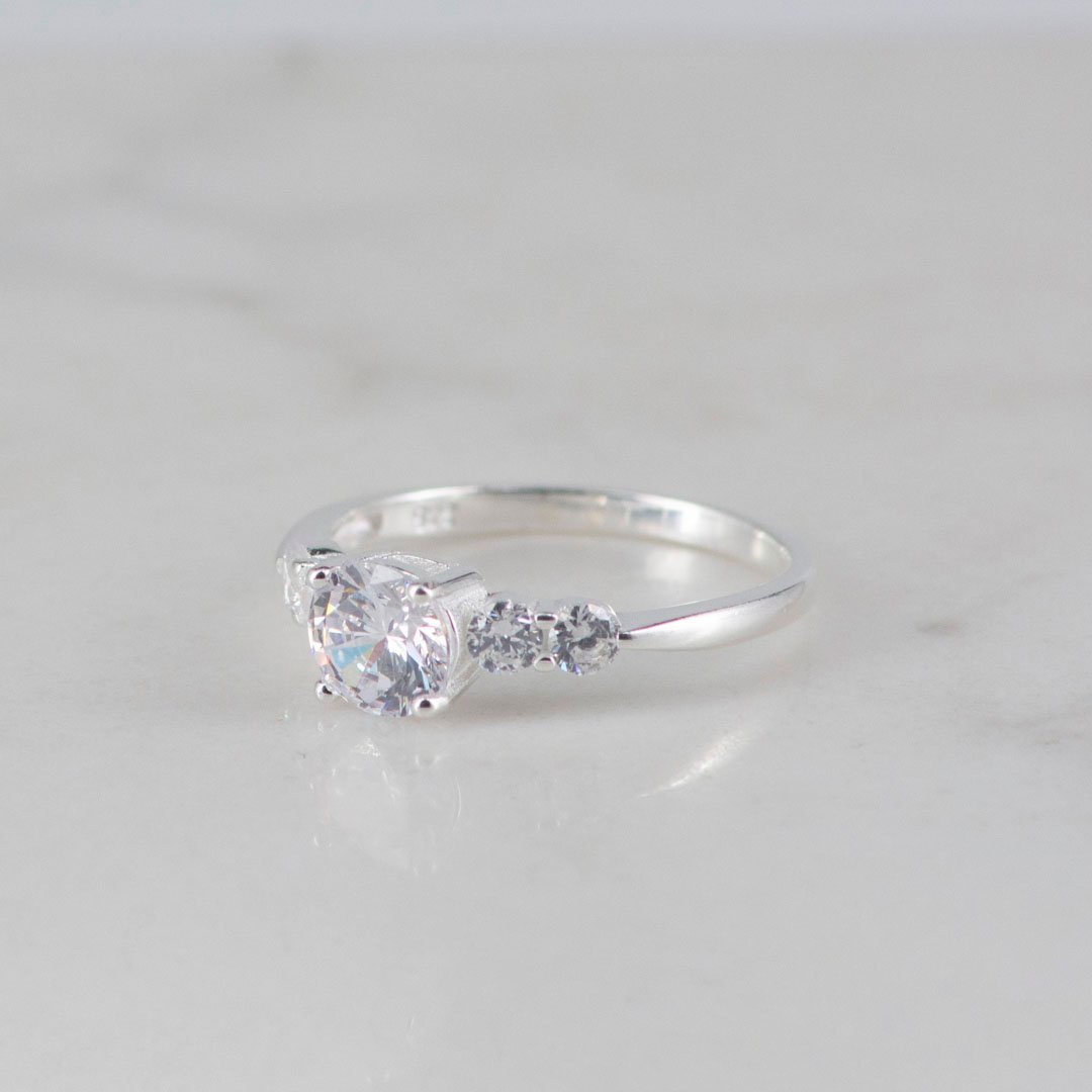 ANILLO SOLITARIO CIRCON 2 CIRCONES