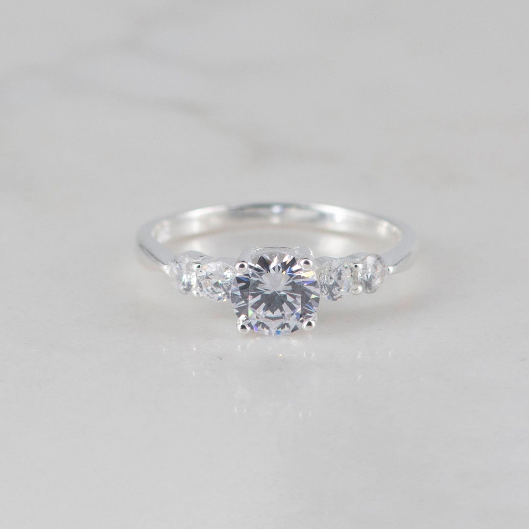 ANILLO SOLITARIO CIRCON 2 CIRCONES