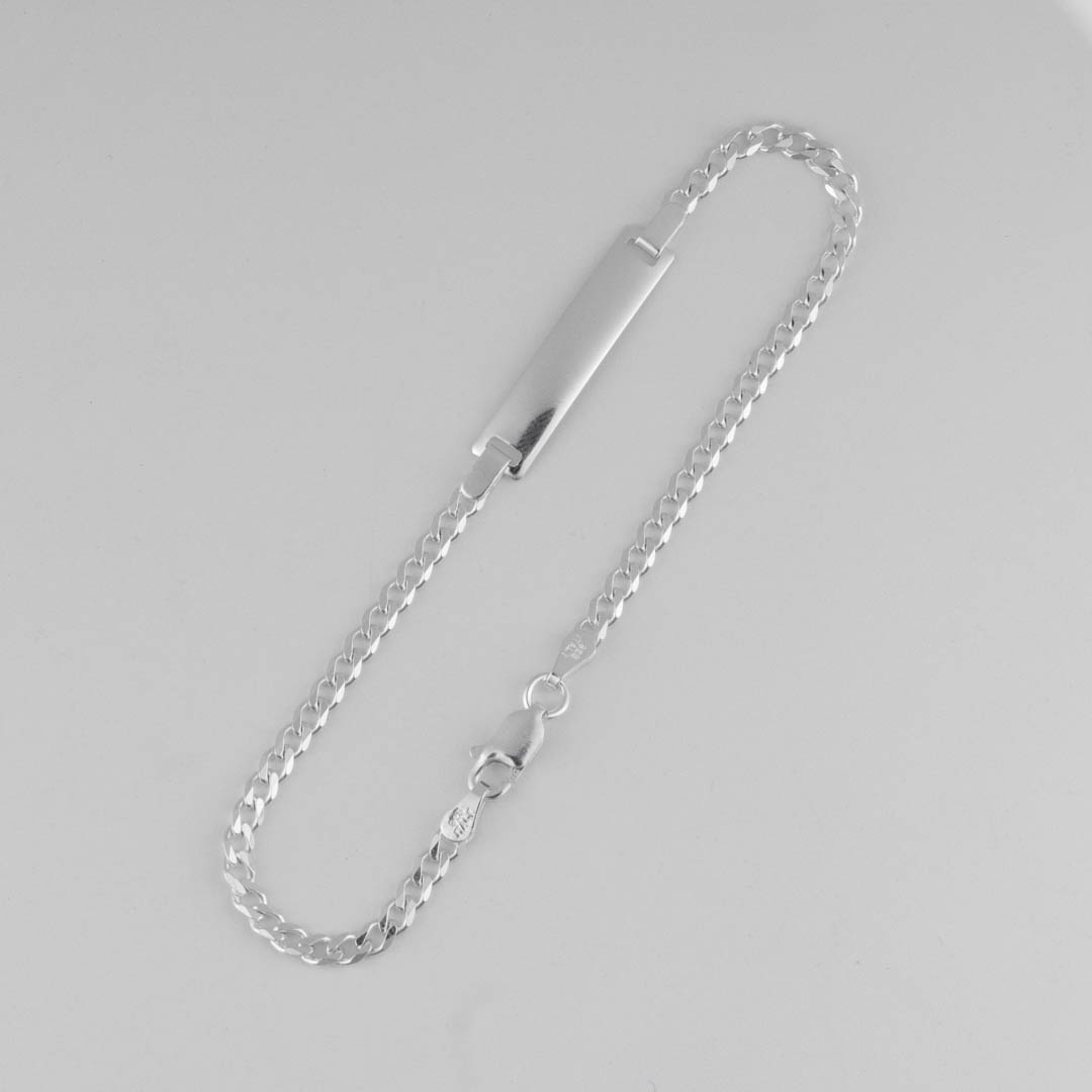 PULSERA CUBANA PLACA 3MM-19CM