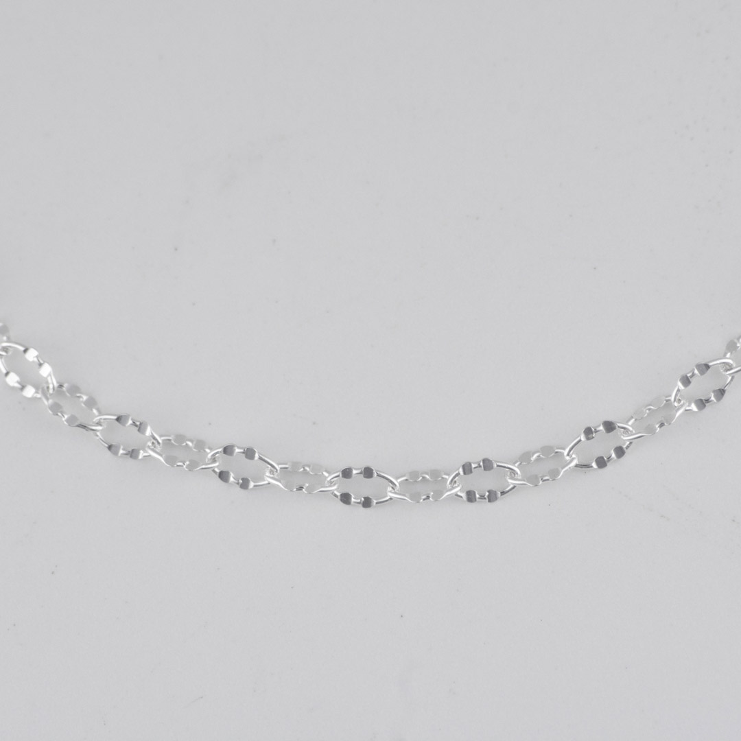 CADENA AROS DOBLES DIAMANTADOS CRUZADOS 2.5MM-45CM