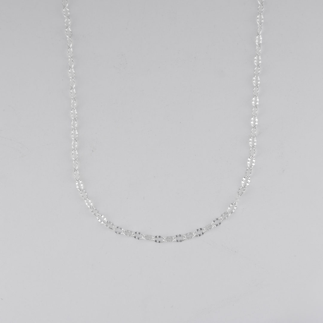 CADENA AROS DOBLES DIAMANTADOS CRUZADOS 2.5MM-45CM