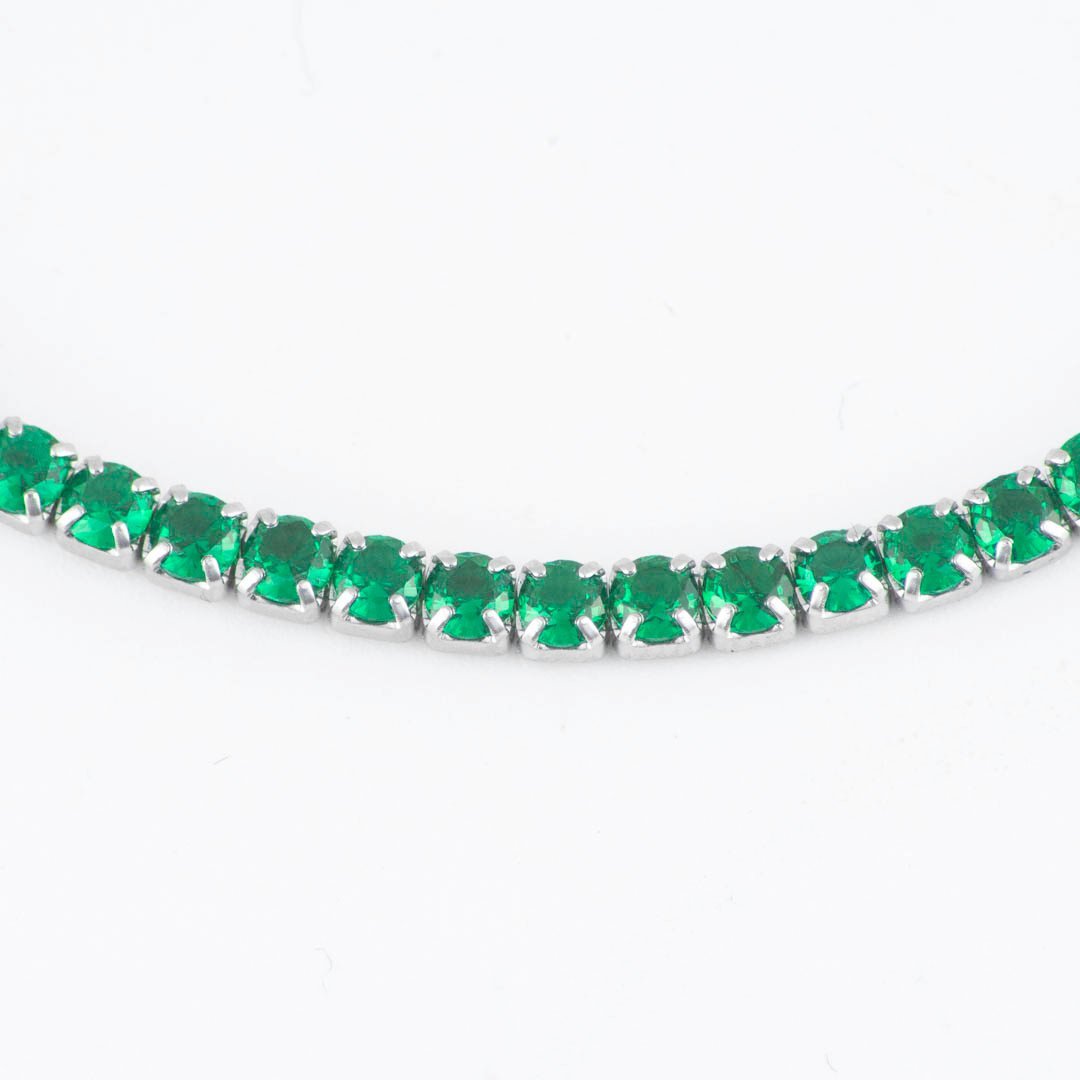 PULSERA TENNIS ESMERALDA 3MM BROCHE SEGURIDAD