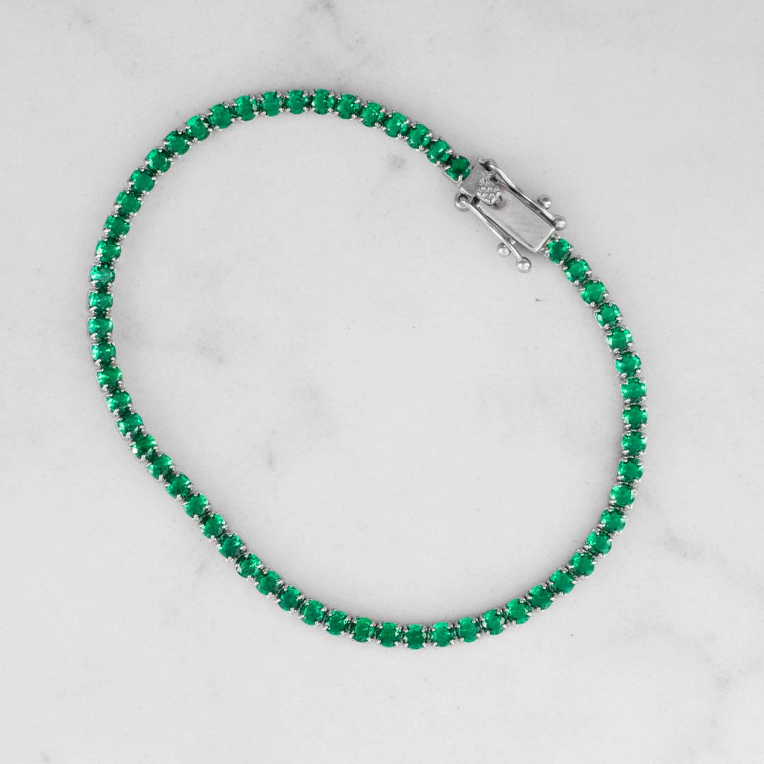 PULSERA TENNIS ESMERALDA 2.5MM-17CM BROCHE SEGURIDAD
