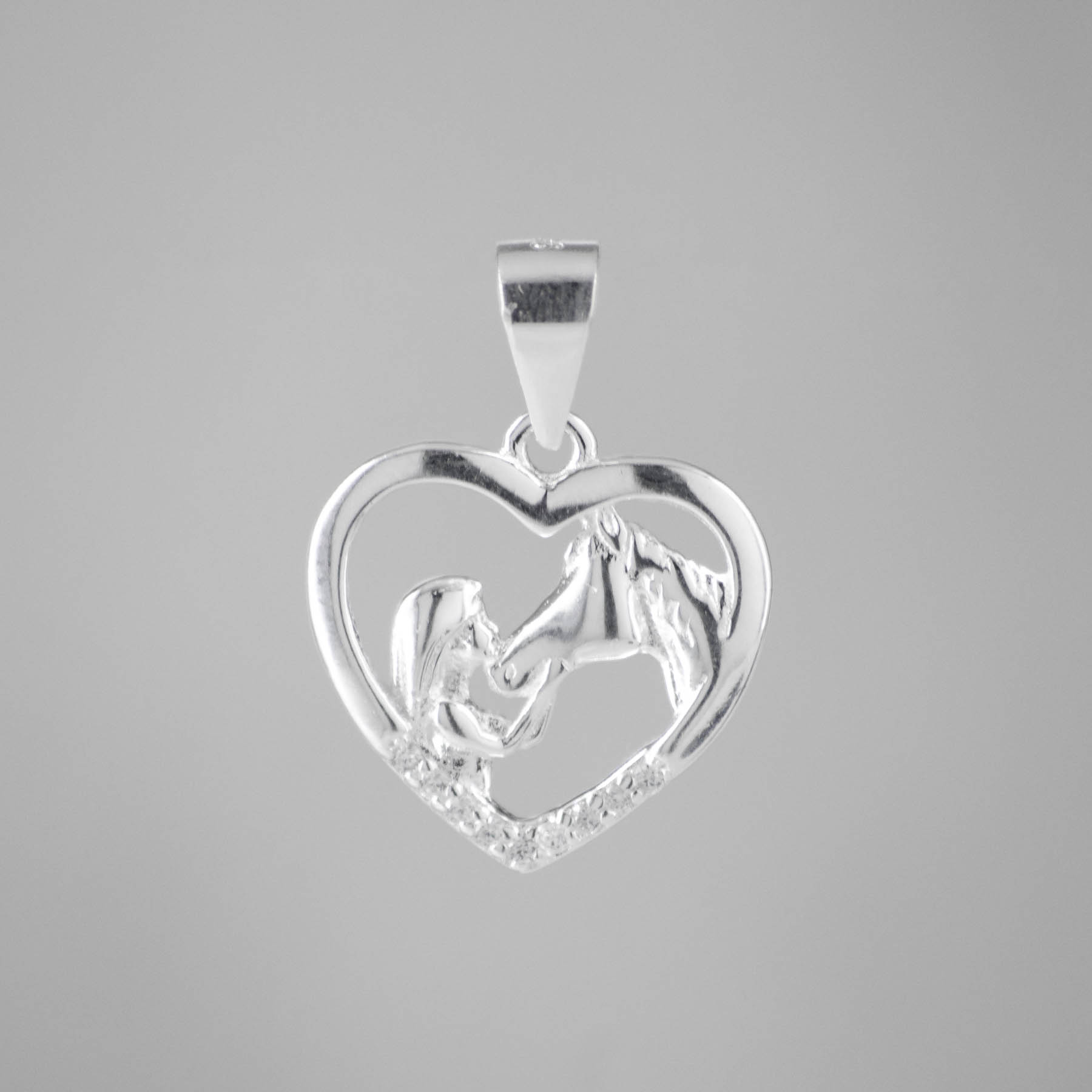 DIJE CORAZON AMOR CABALLOS